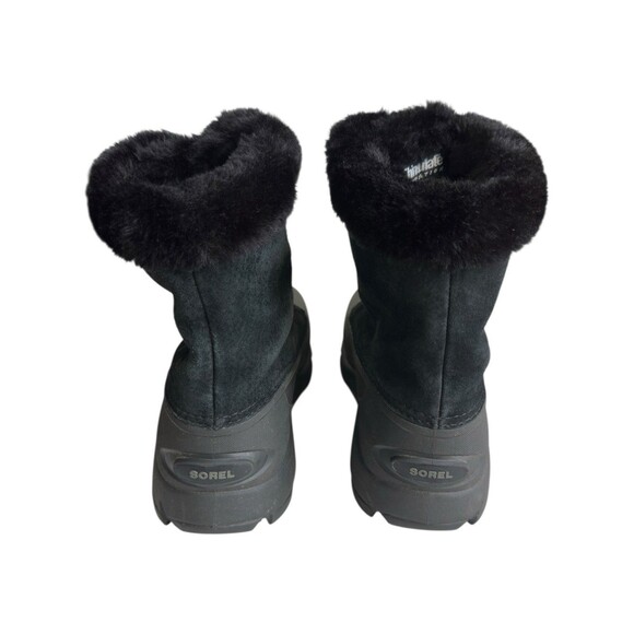 Sorel Snow Angel Winter Boots Womens 10 Black Waterproof Faux Fur Lined - Picture 4 of 16
